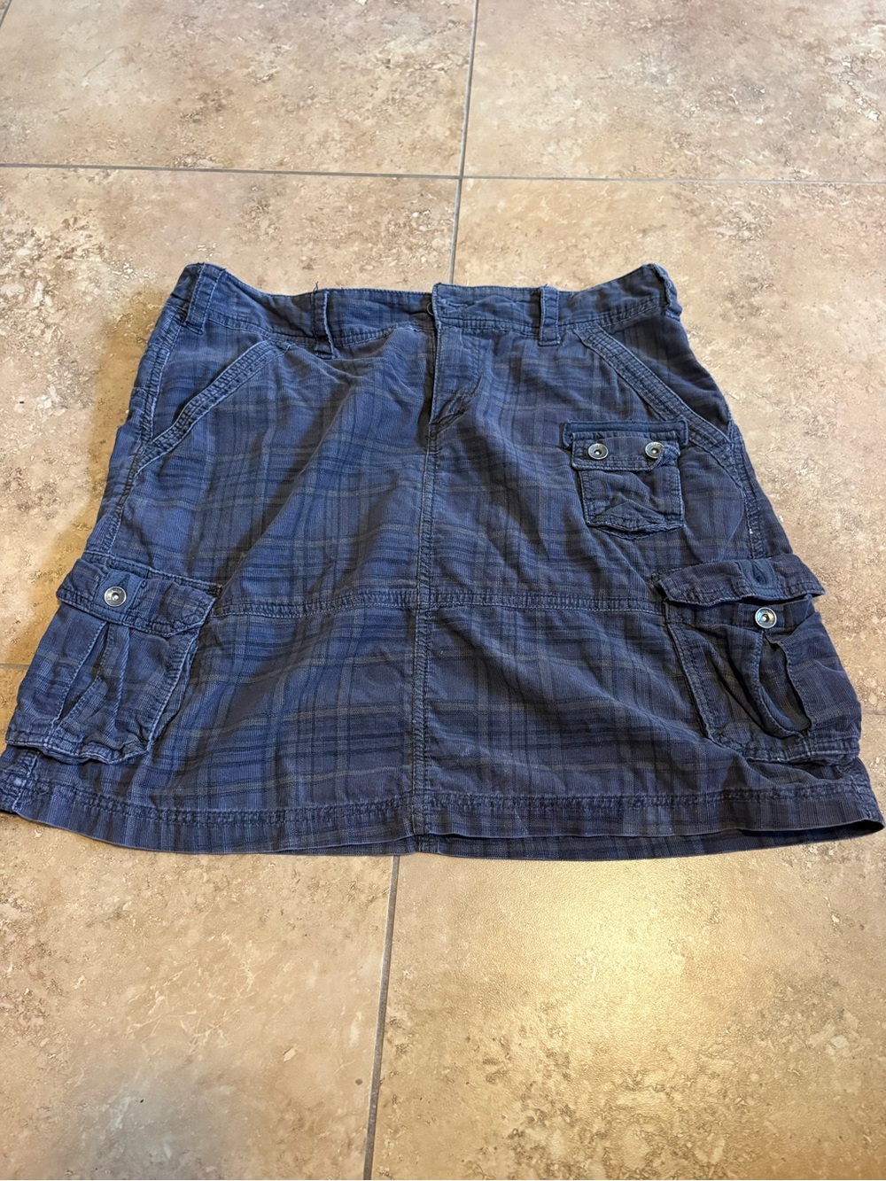 Plaid Utility Cargo Skirt